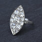 Art Deco 3.90ctw Navette Diamond Platinum Ring IGI Certified 7.46g Size 6.5