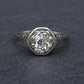 Art Deco .65ct Engagement Diamond Ring 18K White Gold IGI Certified Size 6.25