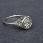Art Deco .65ct Engagement Diamond Ring 18K White Gold IGI Certified Size 6.25