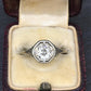 Art Deco .65ct Engagement Diamond Ring 18K White Gold IGI Certified Size 6.25