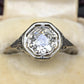 Art Deco .65ct Engagement Diamond Ring 18K White Gold IGI Certified Size 6.25