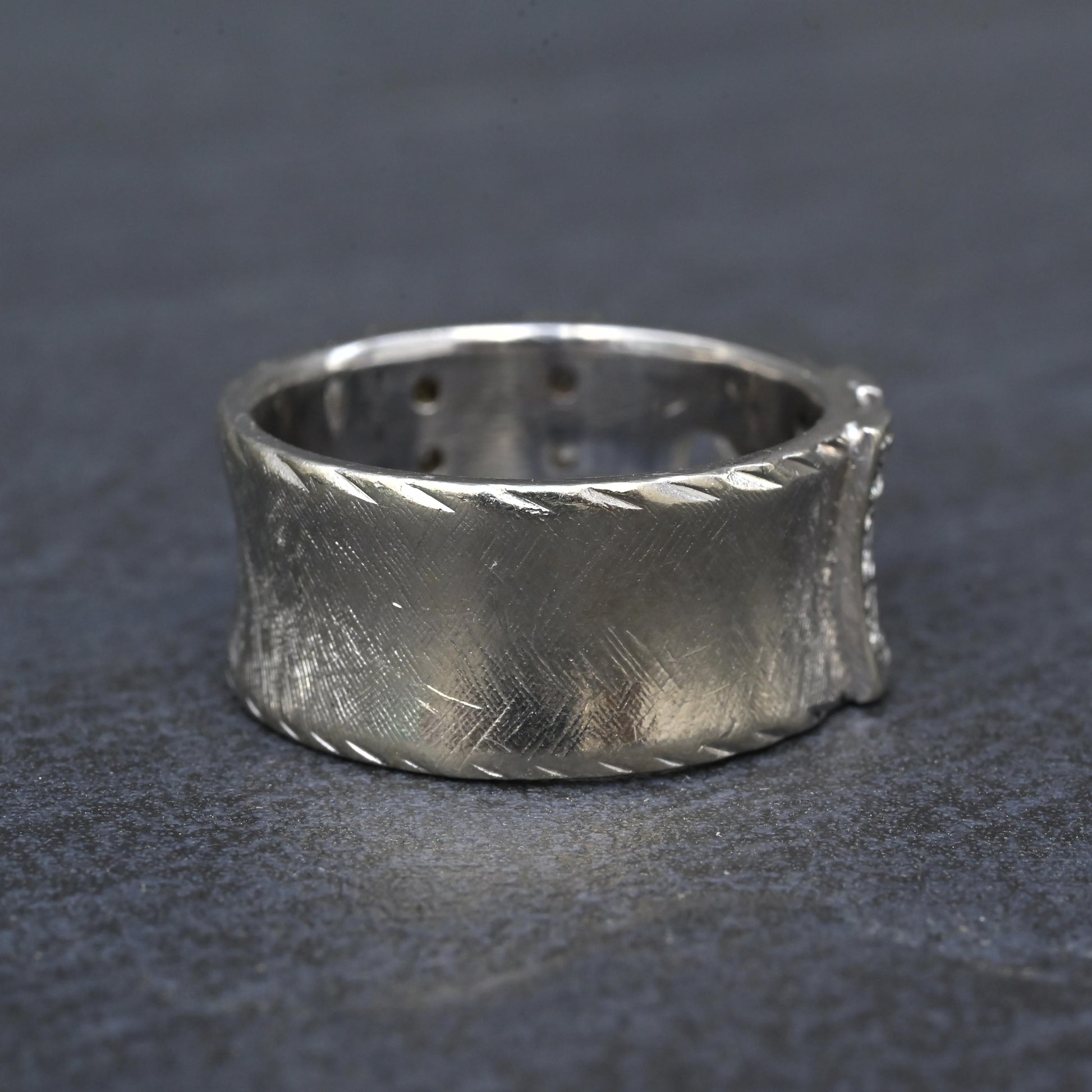 Art Deco .90ctw Old European Diamond Ring 14K White Gold IGI Certified 7.62g