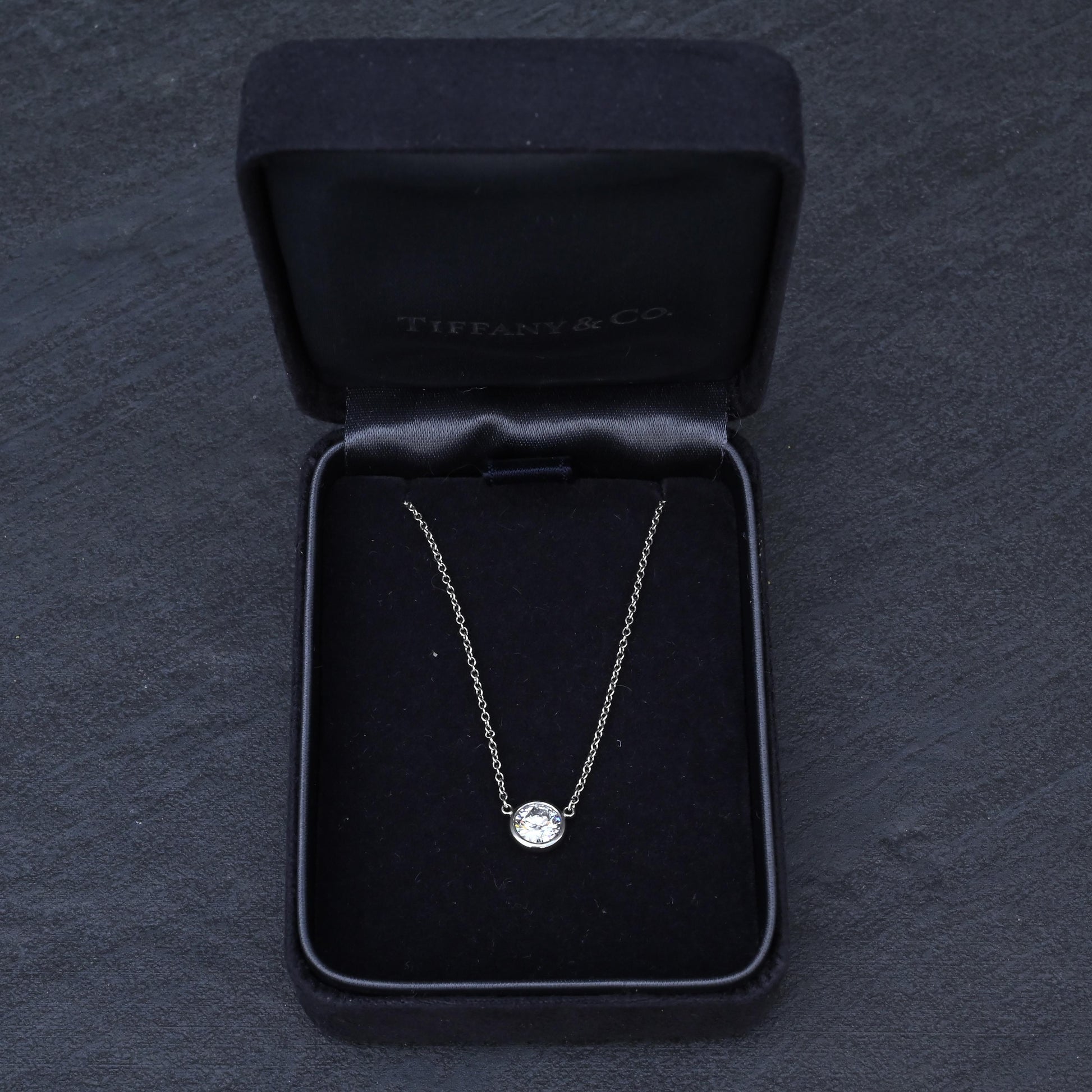 Tiffany & Co. .59ct F VVS2 Diamonds By The Yard Necklace Platinum Serialized