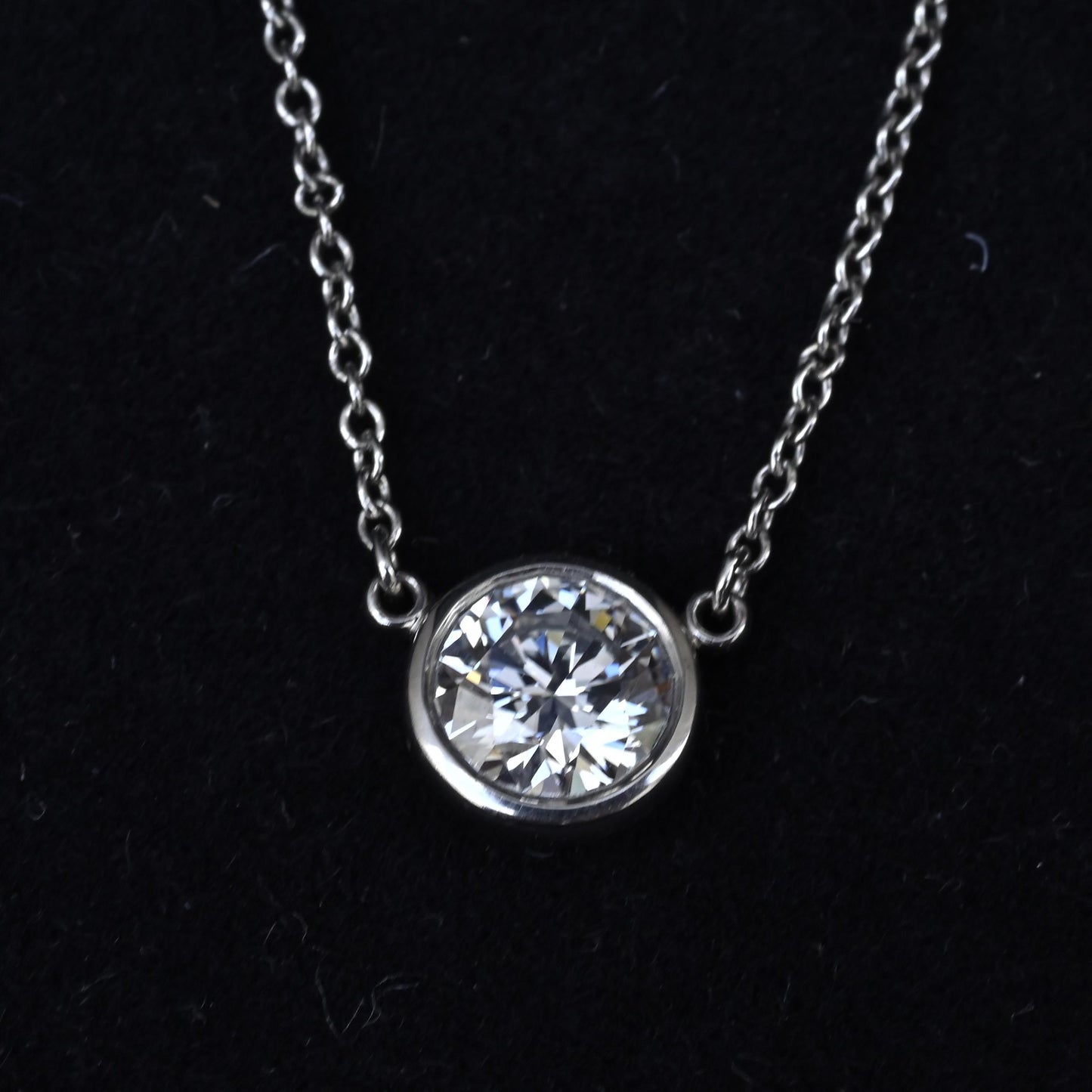 Tiffany & Co. .59ct F VVS2 Diamonds By The Yard Necklace Platinum Serialized