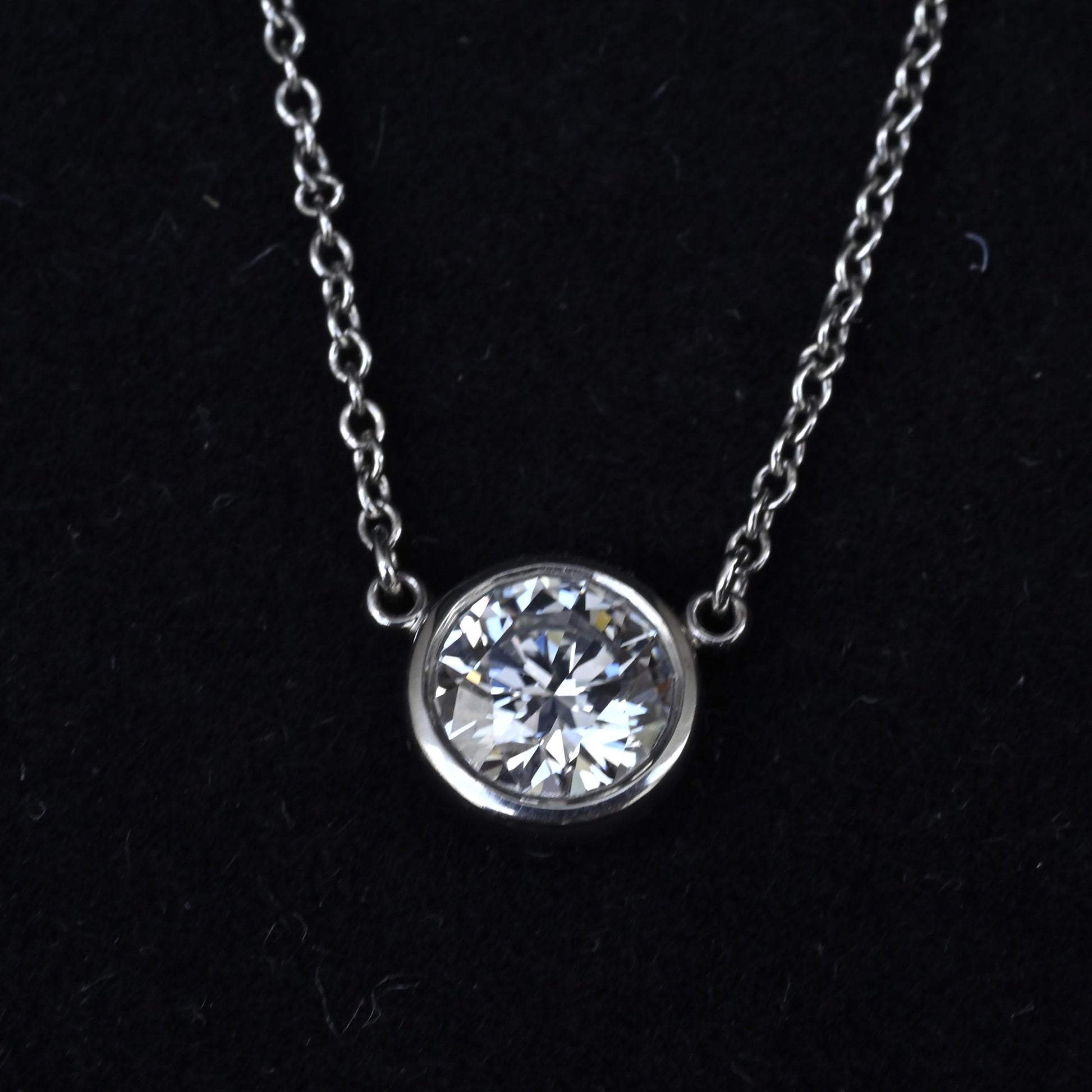 Tiffany & Co. .59ct F VVS2 Diamonds By The Yard Necklace Platinum Serialized