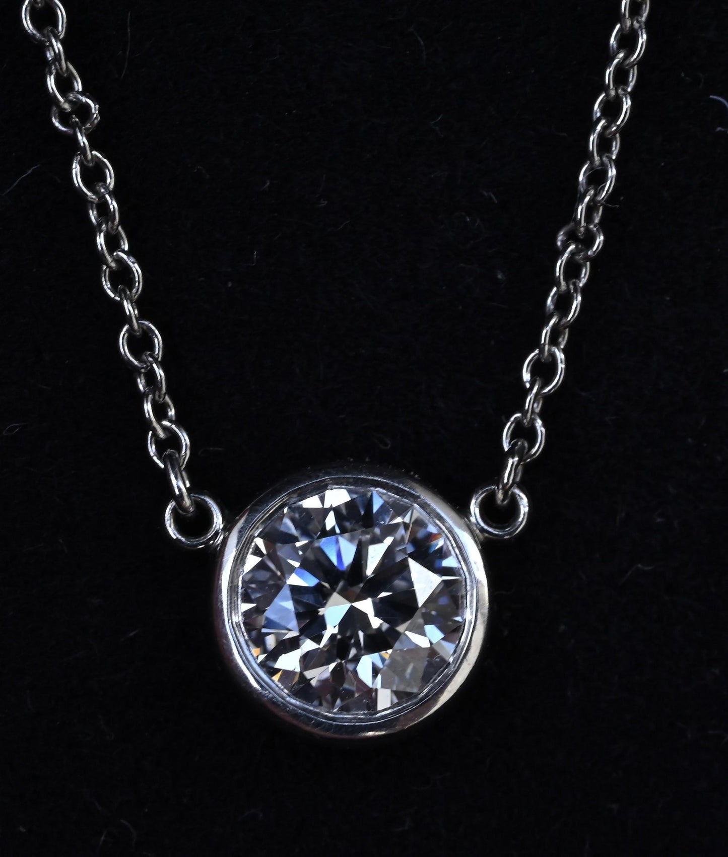 Tiffany & Co. .59ct F VVS2 Diamonds By The Yard Necklace Platinum Serialized