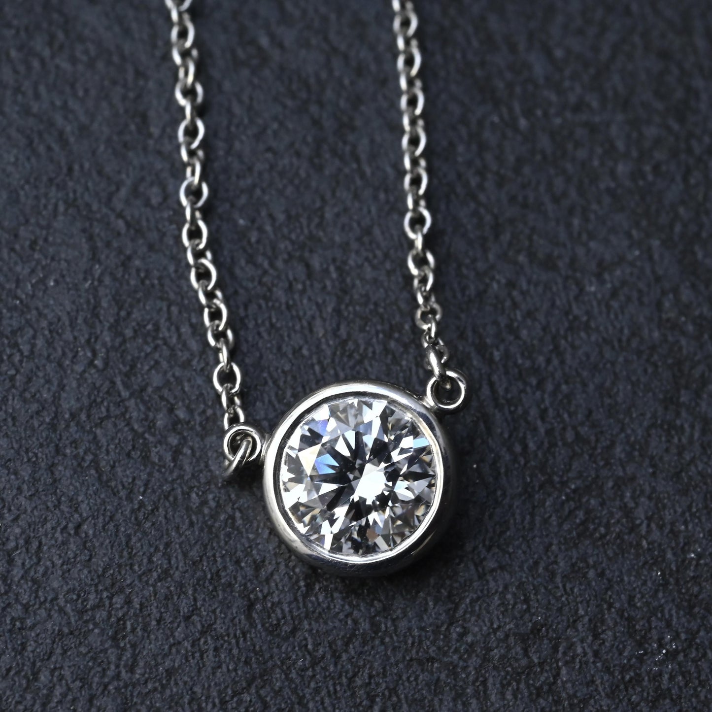 Tiffany & Co. .59ct F VVS2 Diamonds By The Yard Necklace Platinum Serialized