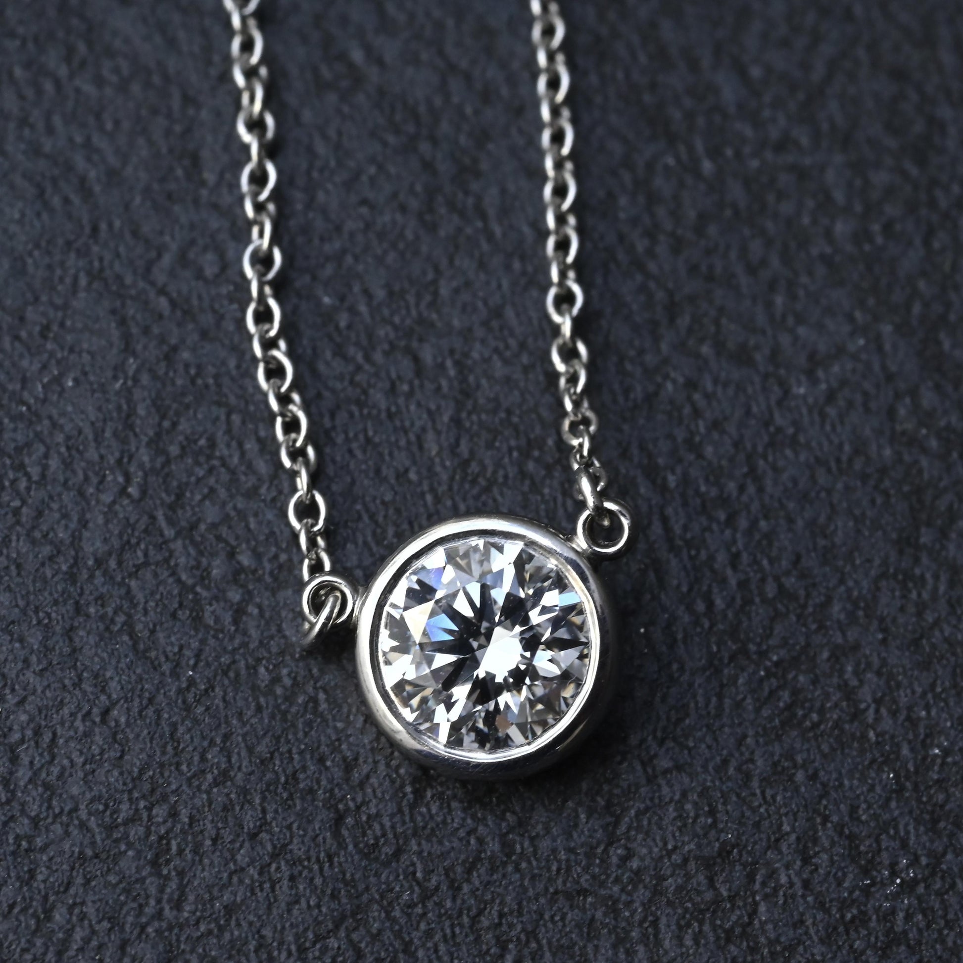 Tiffany & Co. .59ct F VVS2 Diamonds By The Yard Necklace Platinum Serialized