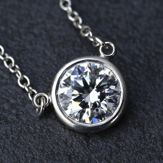 Tiffany & Co. .59ct F VVS2 Diamonds By The Yard Necklace Platinum Serialized