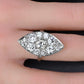 Art Deco 3.90ctw Navette Diamond Platinum Ring IGI Certified 7.46g Size 6.5