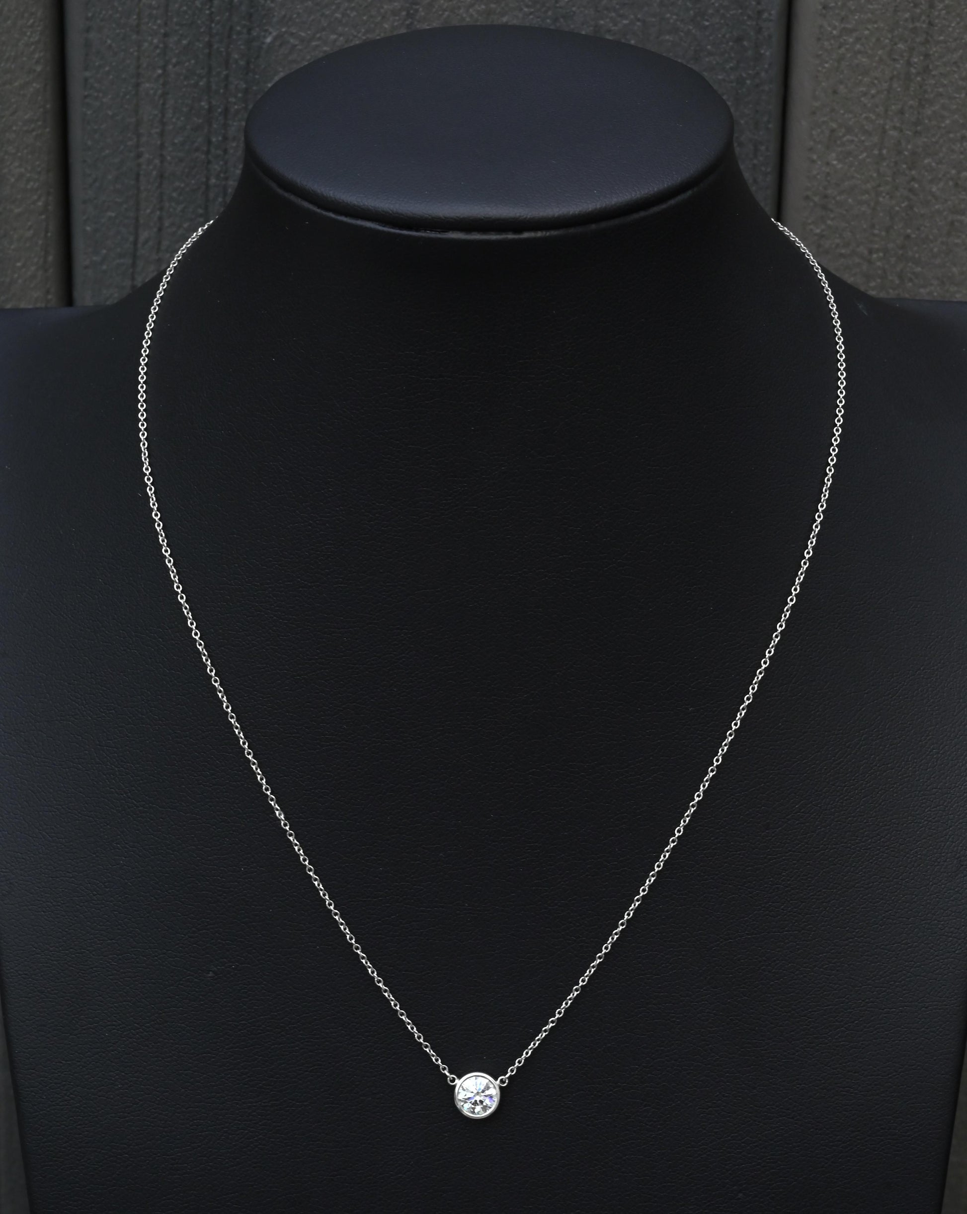 Tiffany & Co. .59ct F VVS2 Diamonds By The Yard Necklace Platinum Serialized