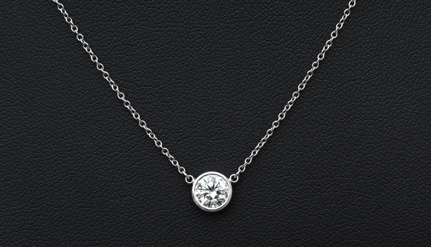 Tiffany & Co. .59ct F VVS2 Diamonds By The Yard Necklace Platinum Serialized