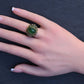 Exquisite 7.12ct Emerald & Diamond Cabochon Ring GIA Certified 18K Yellow Gold