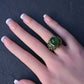 Exquisite 7.12ct Emerald & Diamond Cabochon Ring GIA Certified 18K Yellow Gold