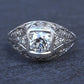GIA Certified 0.66ct Old European Cut Diamond Art Deco Platinum Engagement Ring