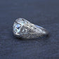 GIA Certified 0.66ct Old European Cut Diamond Art Deco Platinum Engagement Ring