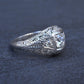 GIA Certified 0.66ct Old European Cut Diamond Art Deco Platinum Engagement Ring