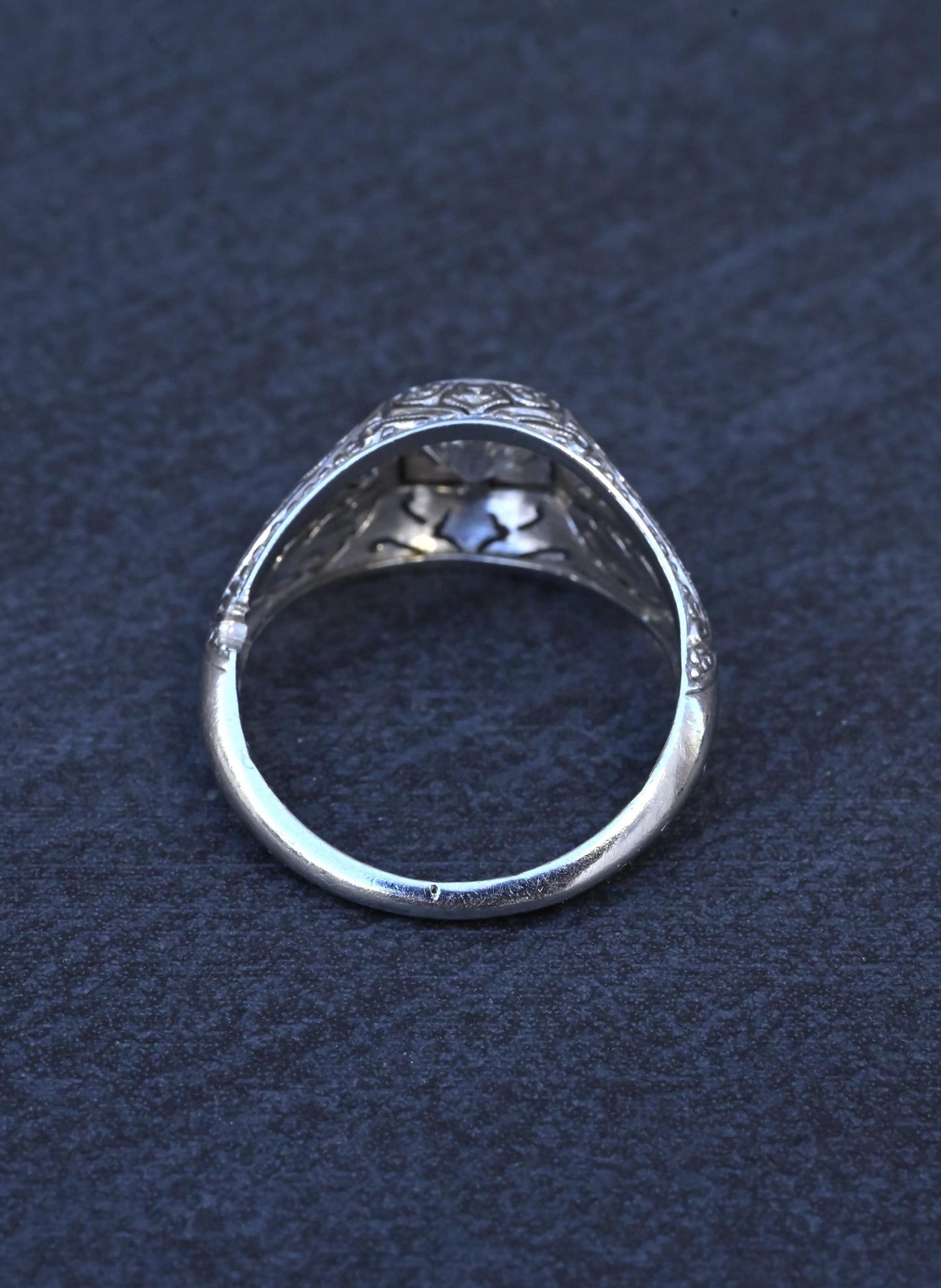GIA Certified 0.66ct Old European Cut Diamond Art Deco Platinum Engagement Ring