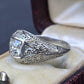 GIA Certified 0.66ct Old European Cut Diamond Art Deco Platinum Engagement Ring