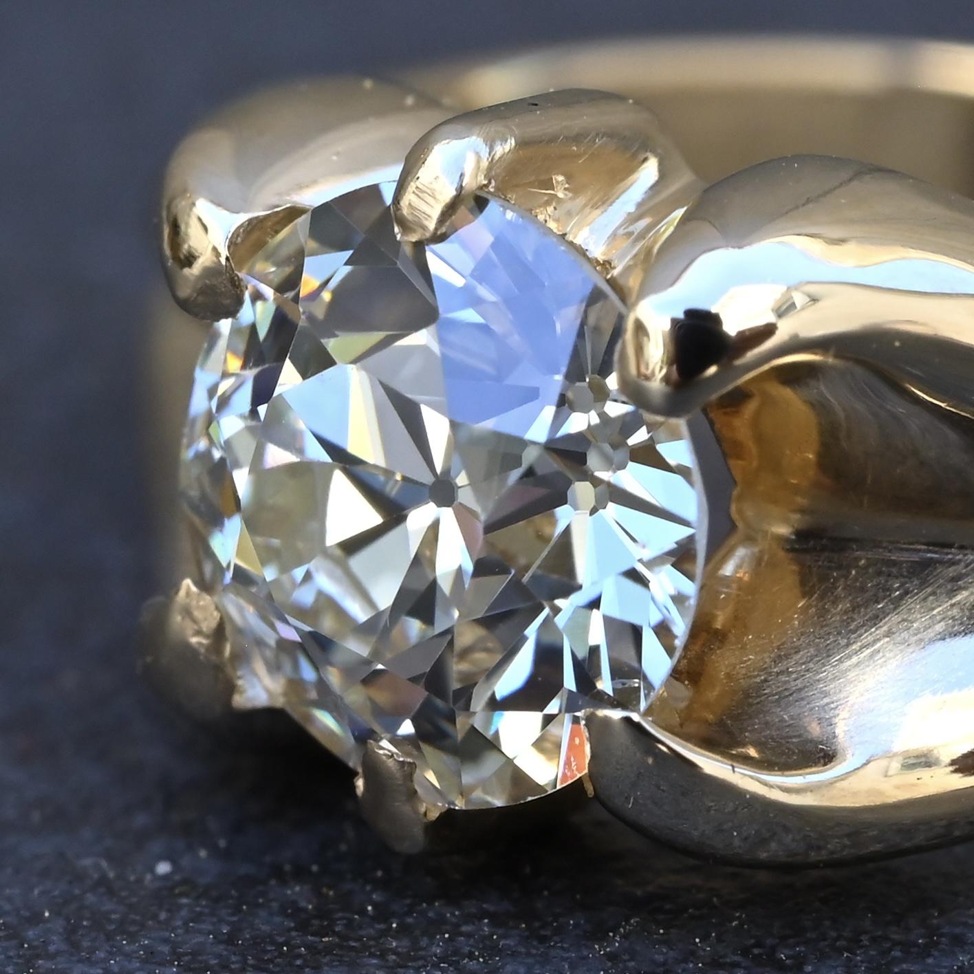 GIA Certified Art Deco Period 1.70 Carat Old Euro Solitaire Engagement Ring VS1