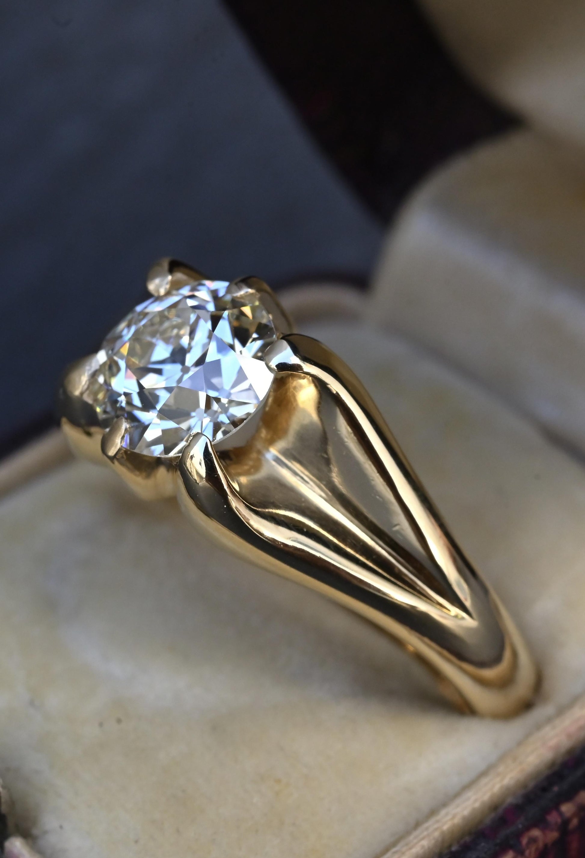 GIA Certified Art Deco Period 1.70 Carat Old Euro Solitaire Engagement Ring VS1