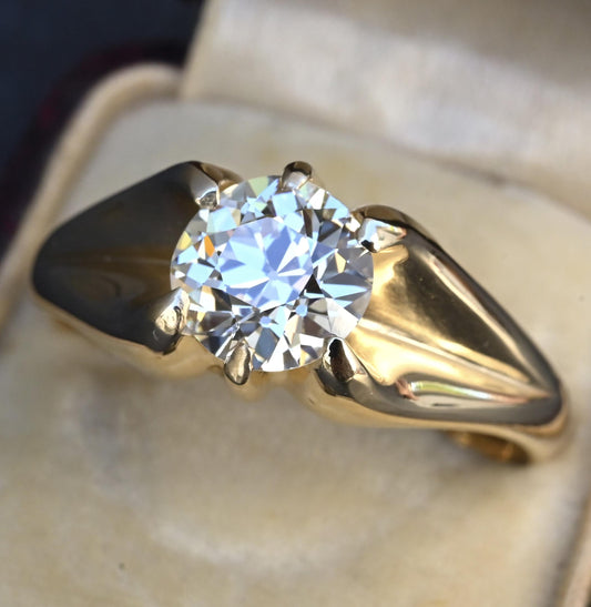 GIA Certified Art Deco Period 1.70 Carat Old Euro Solitaire Engagement Ring VS1