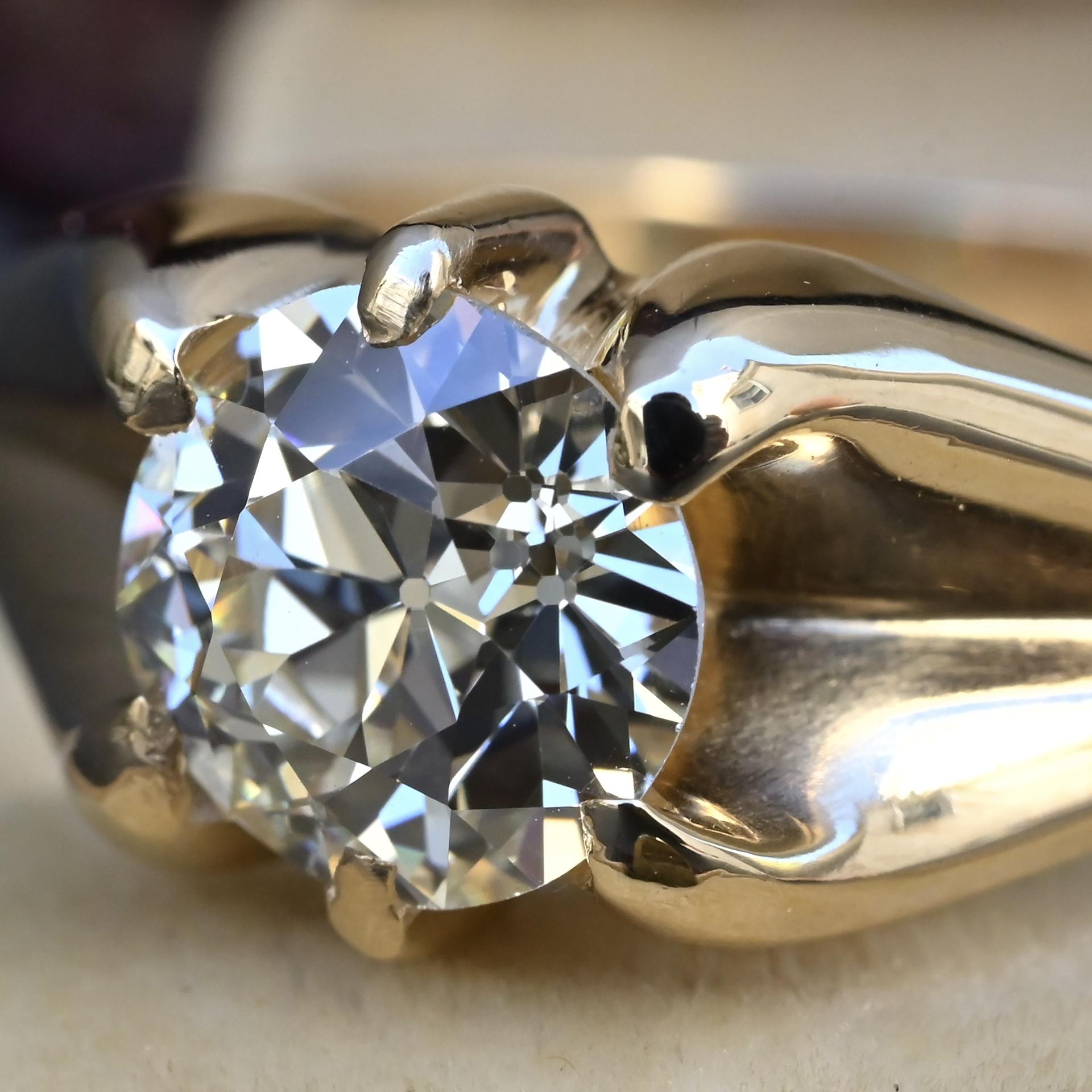 GIA Certified Art Deco Period 1.70 Carat Old Euro Solitaire Engagement Ring VS1