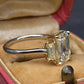 GIA 2.50 Ct L VVS2 Emerald Cut Diamond Three Stone Ring Platinum 18K Gold 6.5