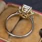 GIA 2.50 Ct L VVS2 Emerald Cut Diamond Three Stone Ring Platinum 18K Gold 6.5