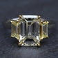 GIA 2.50 Ct L VVS2 Emerald Cut Diamond Three Stone Ring Platinum 18K Gold 6.5
