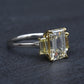 GIA 2.50 Ct L VVS2 Emerald Cut Diamond Three Stone Ring Platinum 18K Gold 6.5