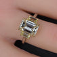 GIA 2.50 Ct L VVS2 Emerald Cut Diamond Three Stone Ring Platinum 18K Gold 6.5