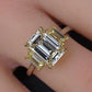 GIA 2.50 Ct L VVS2 Emerald Cut Diamond Three Stone Ring Platinum 18K Gold 6.5
