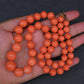 132g Natural Momo Coral Necklace 16.8-10mm Graduated Round Beads 14K Gold Clasp