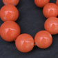 132g Natural Momo Coral Necklace 16.8-10mm Graduated Round Beads 14K Gold Clasp