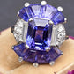 GIA Certified Platinum Art Deco Style Color-Changing Sapphire No Heat Sri Lanka