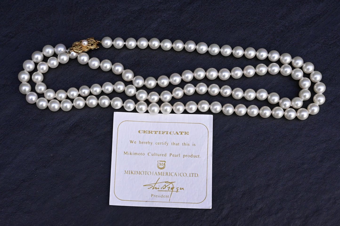 Super Rare Mikimoto Natural Cultured Pearls 55.41 Grams With Certificate