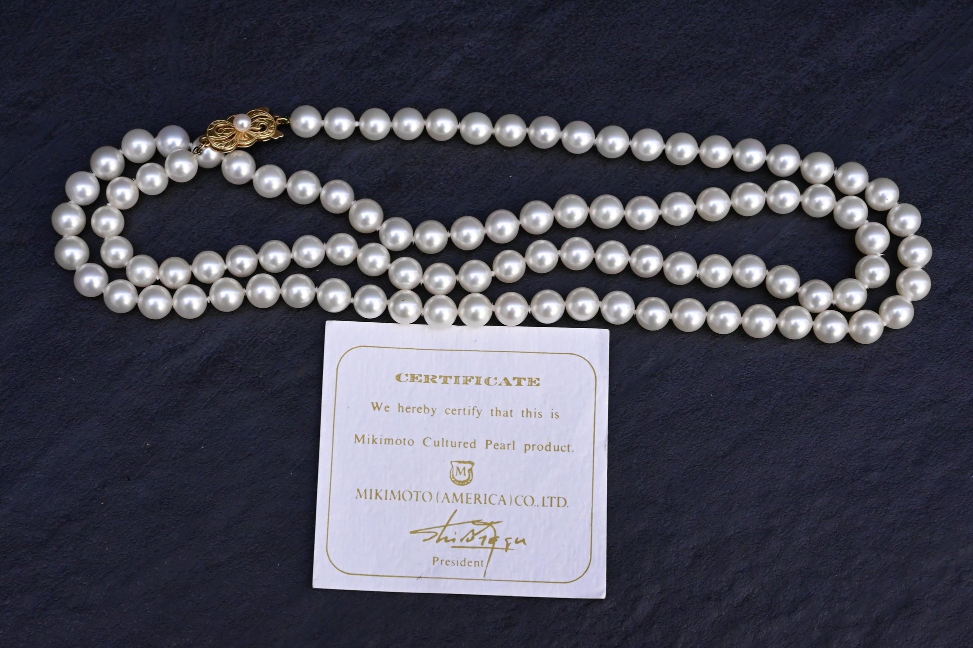 Super Rare Mikimoto Natural Cultured Pearls 55.41 Grams With Certificate