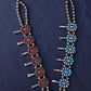 Vintage Navajo Sterling Silver Squash Blossom Necklace with Coral & Turquoise