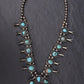 Vintage Navajo Sterling Silver & Turquoise Squash Blossom Necklace