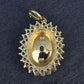 IGI Certified 2.45 CT Natural Opal & Diamond Halo Pendant in 18K Yellow Gold