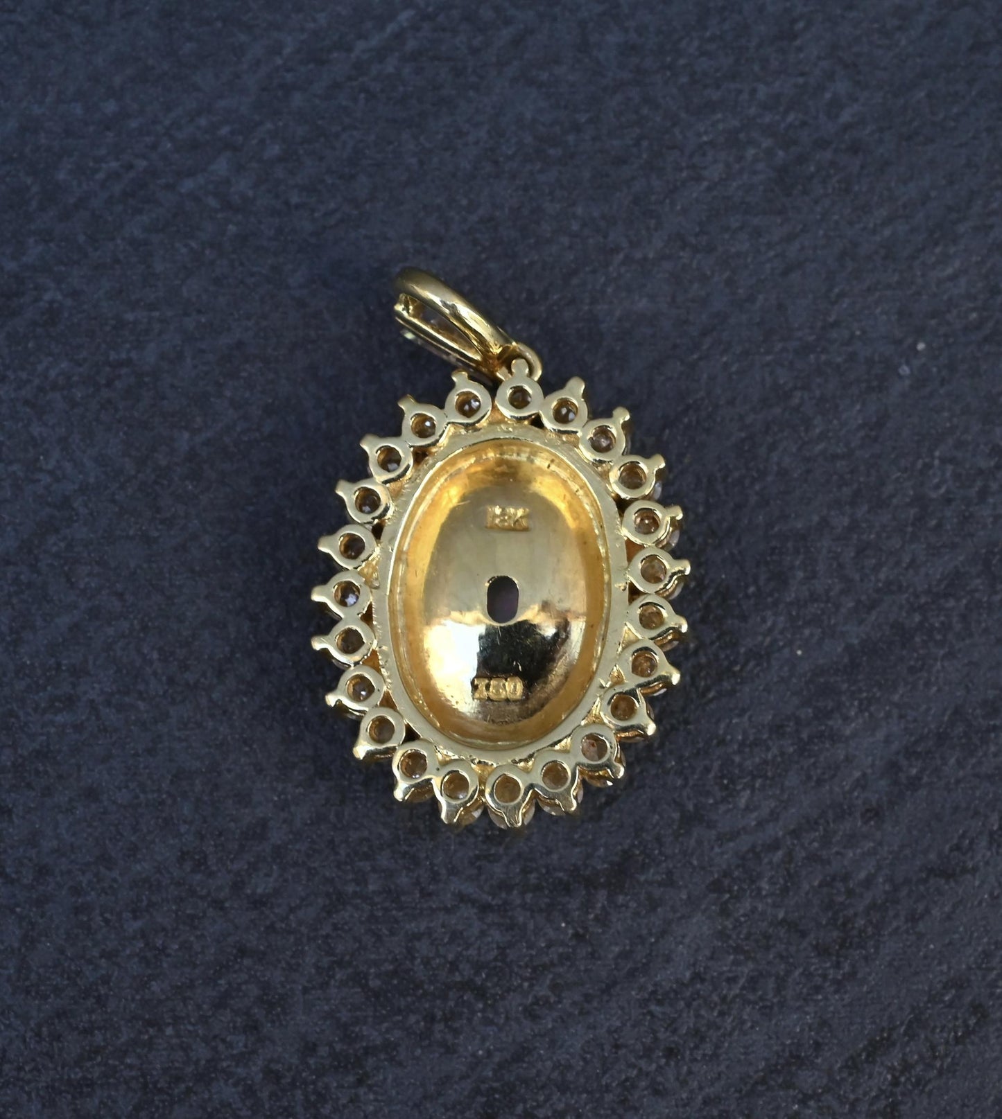 IGI Certified 2.45 CT Natural Opal & Diamond Halo Pendant in 18K Yellow Gold
