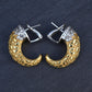Carrera y Carrera 18K Gold Pave Diamond Textured Hoop Earrings Vintage