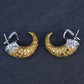 Carrera y Carrera 18K Gold Pave Diamond Textured Hoop Earrings Vintage
