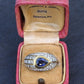 Amazing French Vintage 18K Gold Ring 3.85 Carats of Diamonds & Sapphire IGI Cert