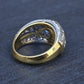 Amazing French Vintage 18K Gold Ring 3.85 Carats of Diamonds & Sapphire IGI Cert