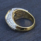 Amazing French Vintage 18K Gold Ring 3.85 Carats of Diamonds & Sapphire IGI Cert