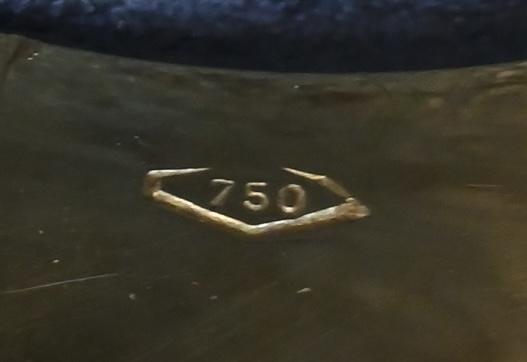 Amazing French Vintage 18K Gold Ring 3.85 Carats of Diamonds & Sapphire IGI Cert