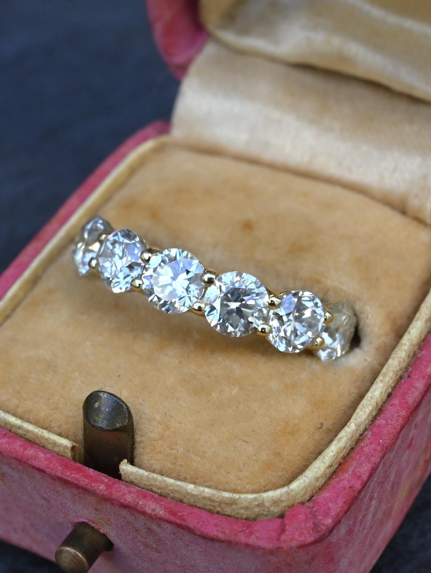 IGI Certified 3.30 CTW 7 Natural Diamond Wedding Band 14K Yellow Gold Size 6.5