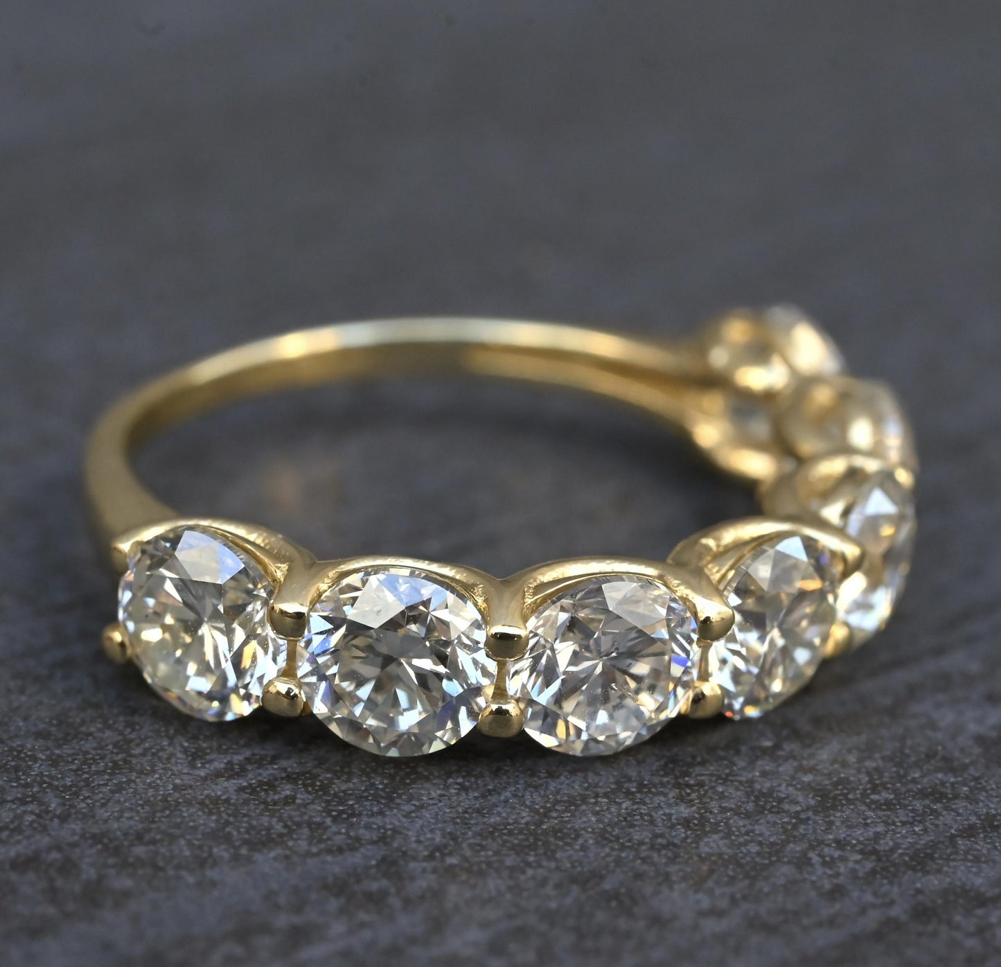 IGI Certified 3.30 CTW 7 Natural Diamond Wedding Band 14K Yellow Gold Size 6.5